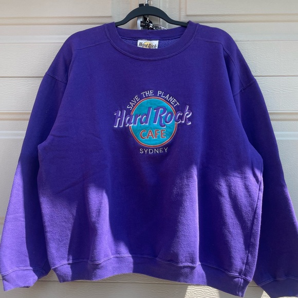 Hard Rock Cafe Sweaters - Vintage Hard Rock Cafe Sydney Embroidered Sweater Boxy and Cropped Length